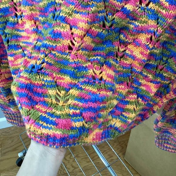 Wild Fable Space Dye Colorful Open Knit Sweater - Picture 7 of 7